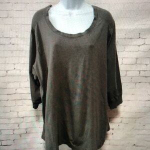 Gray Brown Oversized Relaxed Blouse